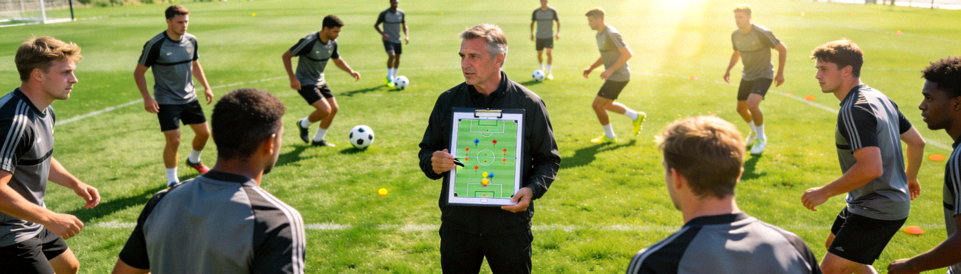 足球运动员训练场景：团队战术演练